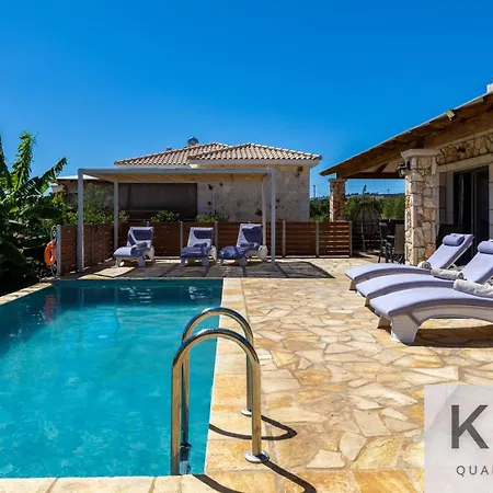 Villa Leo's Red Stone & White Stone Made Villas, 2 With Private Pool In Village Karavádhos