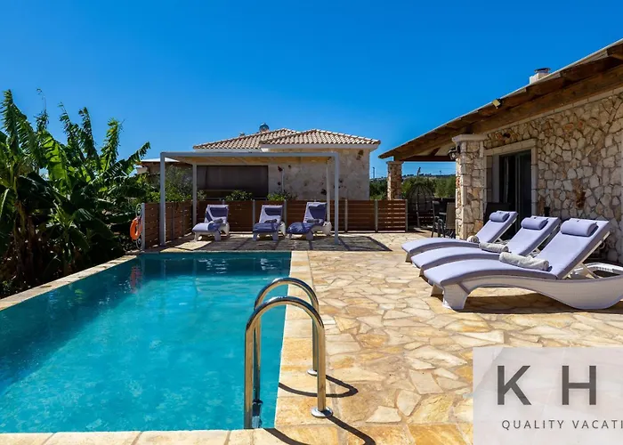 Villa Leo's Red Stone & White Stone Made Villas, 2 With Private Pool In Village Karavados