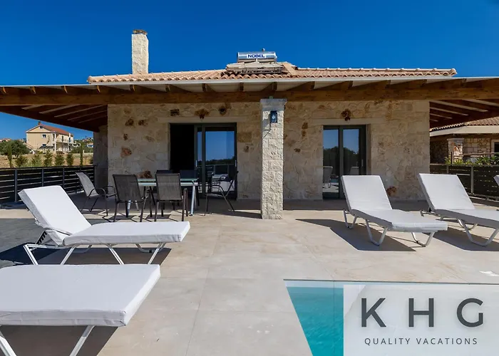 Leo's Red Stone & White Stone Made Villas, 2 With Private Pool In Village Karavados